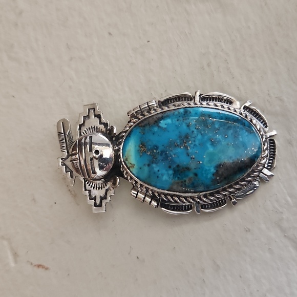 Native American Navajo NWOT Kachina Turquoise Pendant by Bennie Ration 💙🎁🩶 - Picture 10 of 14